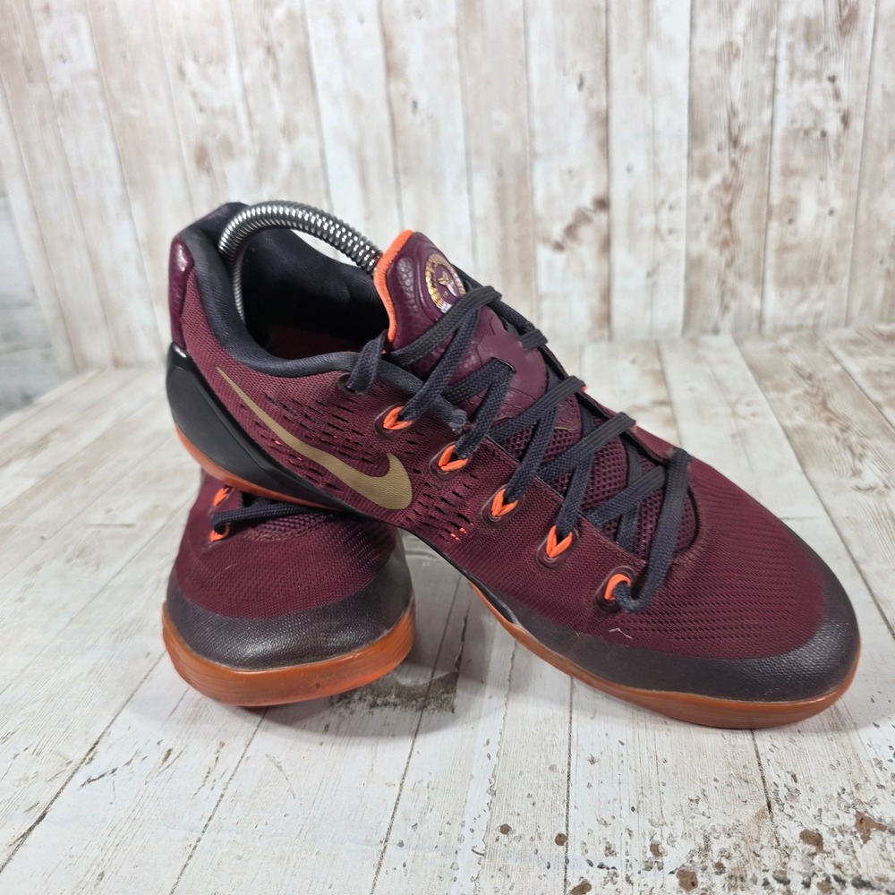 Nike Kobe 9 EM Deep Garnet Metallic Gold Basketball Shoes 646701-678 Mens 8 - Picture 6 of 8